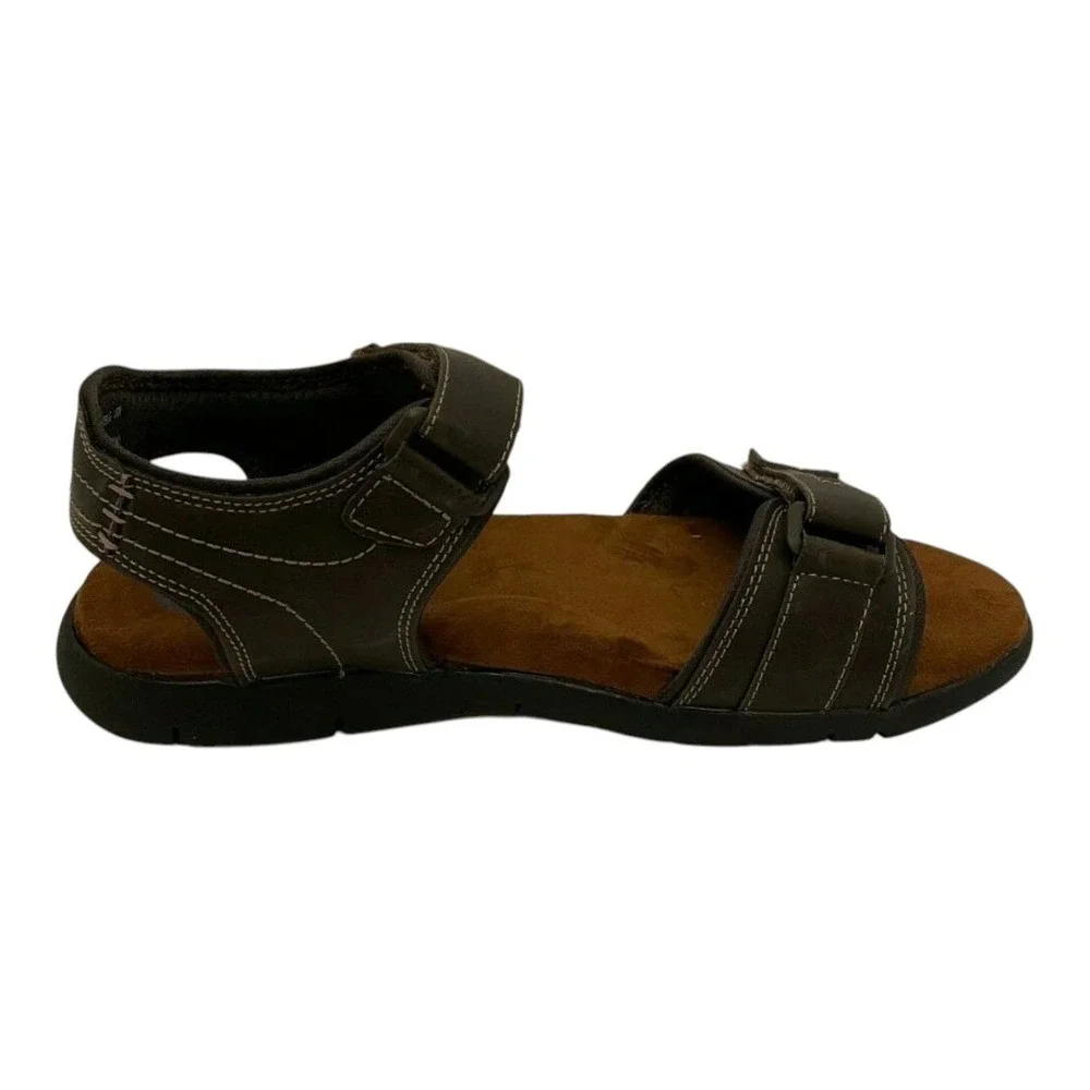 Nunn Bush Men's Rio Grande Two Strap Memory Foam Comfort Sandal Size 10W Brown